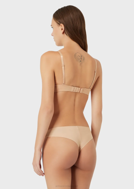 femei R802G169 pachet de două slip brazilian din microfibră lipită Armani bej
