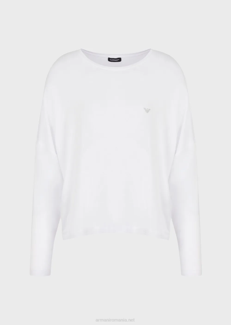 femei R802G179 top fluid din eco-vâscoză Armani alb