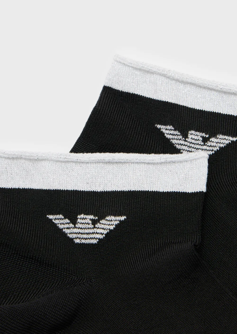 femei R802G181 cutie cadou de șosete cu logo jacquard Armani negru