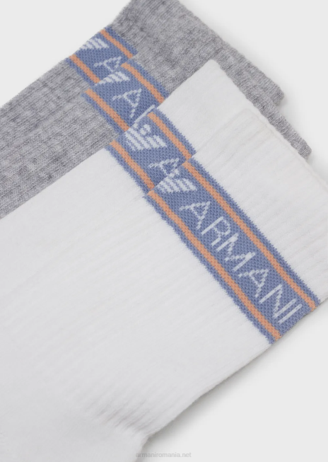 femei R802G184 pachet de două șosete din țesătură cu logo sportiv Armani negru