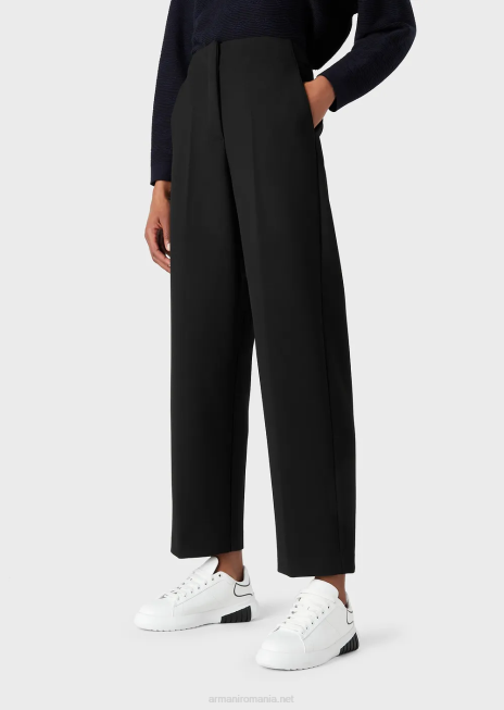 femei R802G255 pantaloni din cady stretch reciclați pentru travel essentials Armani negru