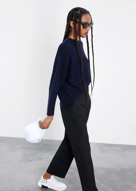 femei R802G255 pantaloni din cady stretch reciclați pentru travel essentials Armani negru