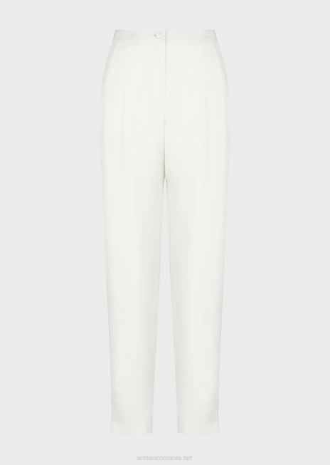 femei R802G256 pantaloni cu săgeți și țesături din material granit Armani alb