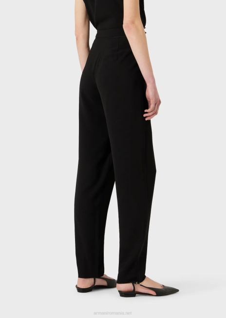 femei R802G258 pantaloni cu săgeți și țesături din material granit Armani negru