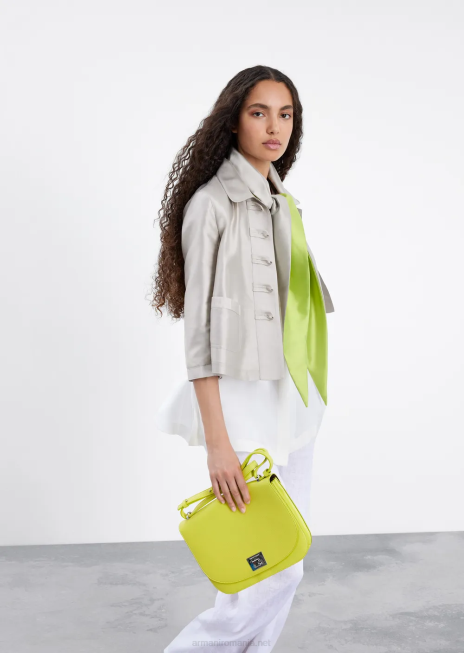 femei R802G260 pantaloni din in pur cu talie elastica Armani alb