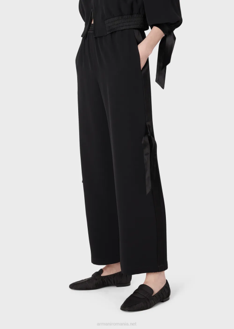 femei R802G267 pantaloni tehnic din satin cu detalii din satin Armani