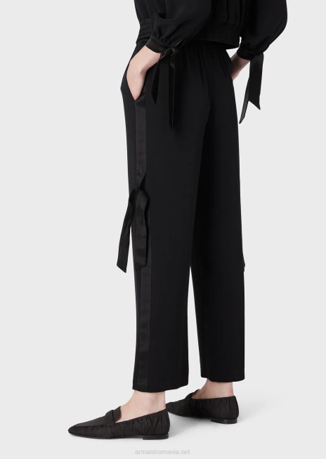 femei R802G267 pantaloni tehnic din satin cu detalii din satin Armani