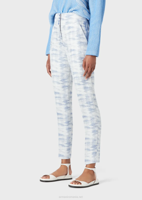 femei R802G271 pantaloni cu talie înaltă într-un amestec jacquard-in degradat Armani model