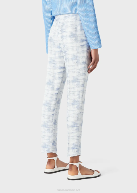 femei R802G271 pantaloni cu talie înaltă într-un amestec jacquard-in degradat Armani model