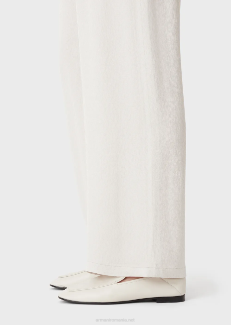 femei R802G273 pantaloni froisse jacquard cupro amestec cu talie elastică Armani gri deschis