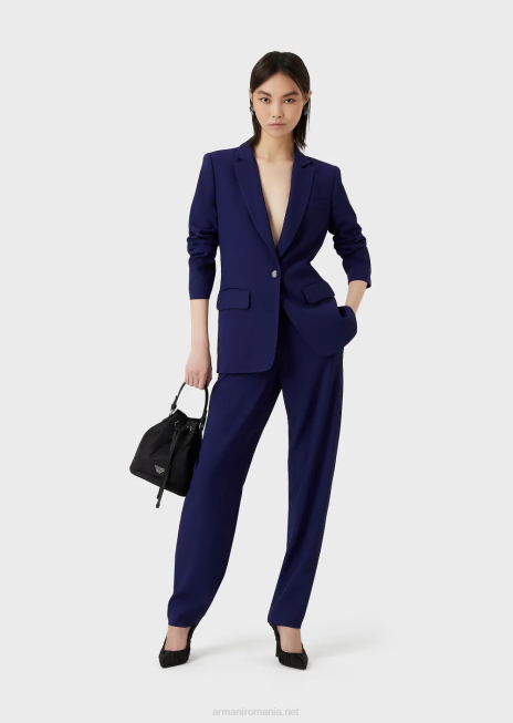 femei R802G275 pantaloni 7/8 cu talie înaltă din viscoză elastică Armani