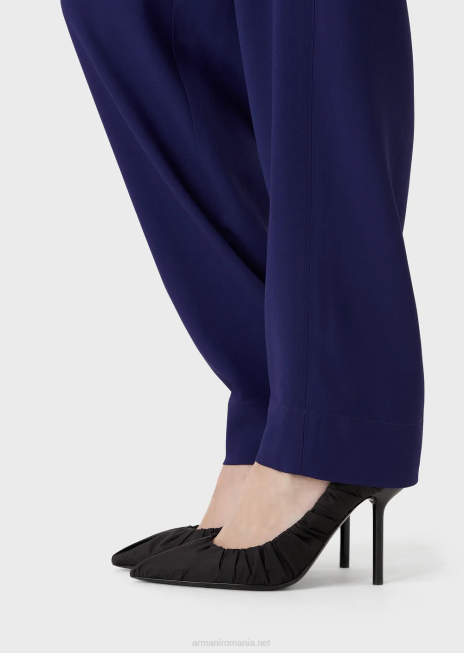 femei R802G275 pantaloni 7/8 cu talie înaltă din viscoză elastică Armani