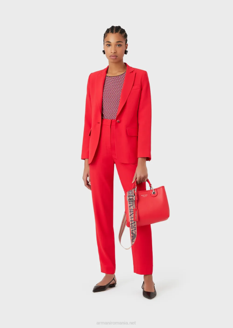 femei R802G276 pantaloni 7/8 cu talie înaltă din viscoză elastică Armani