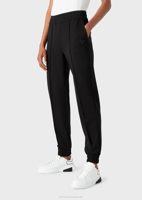 femei R802G277 pantaloni de jogging din jerseu dublu, travel essentials Armani negru