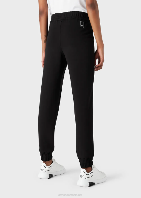 femei R802G277 pantaloni de jogging din jerseu dublu, travel essentials Armani negru