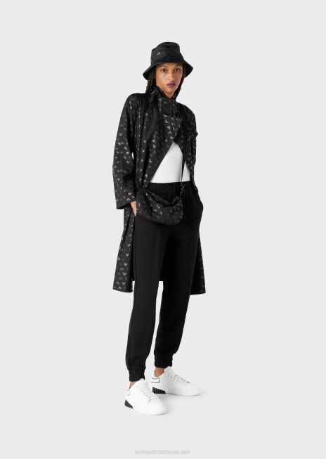 femei R802G277 pantaloni de jogging din jerseu dublu, travel essentials Armani negru