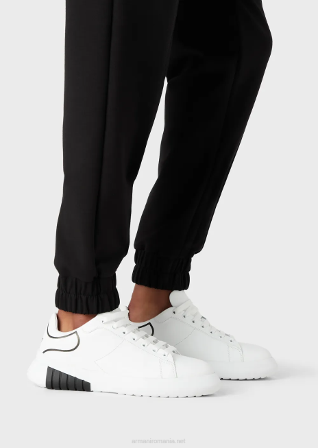 femei R802G277 pantaloni de jogging din jerseu dublu, travel essentials Armani negru