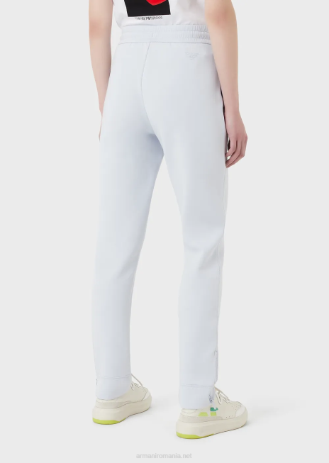 femei R802G279 pantaloni din jerseu dublu cu șnur și fermoar la tiv Armani azur