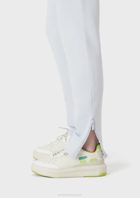 femei R802G279 pantaloni din jerseu dublu cu șnur și fermoar la tiv Armani azur