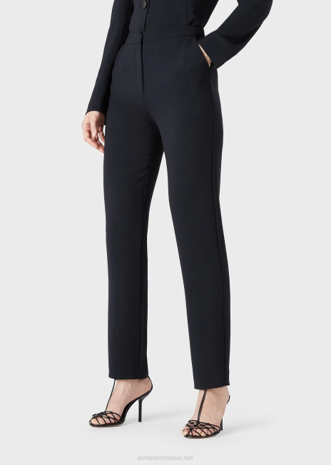 femei R802G284 pantaloni fluid crep 7/8 Armani albastru marin