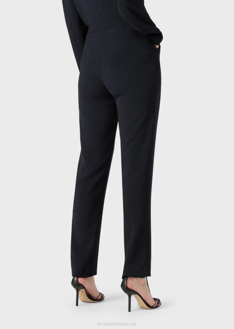 femei R802G284 pantaloni fluid crep 7/8 Armani albastru marin