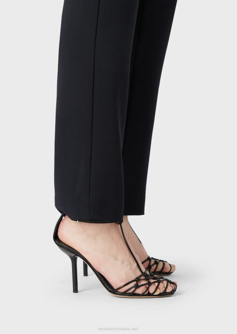 femei R802G284 pantaloni fluid crep 7/8 Armani albastru marin