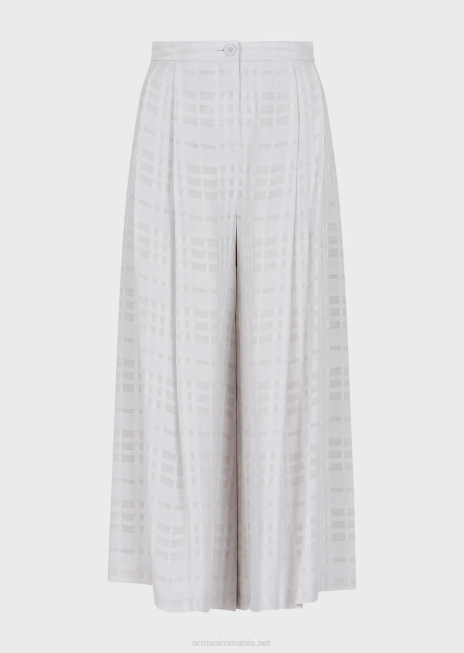 femei R802G285 check vascoza 7/8 pantaloni Armani gri deschis