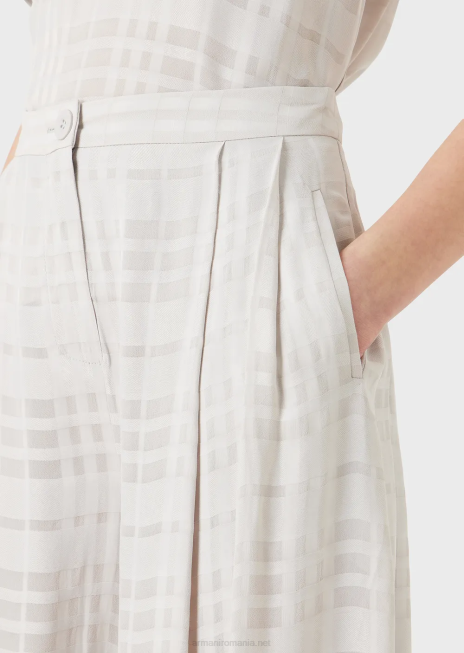 femei R802G285 check vascoza 7/8 pantaloni Armani gri deschis