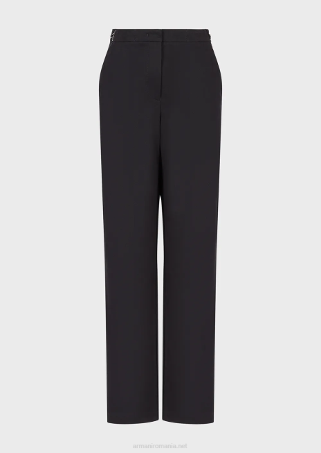 femei R802G289 pantaloni din bumbac lustruit cu carlige Armani albastru marin