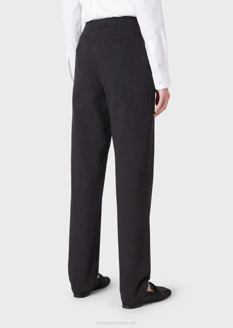 femei R802G289 pantaloni din bumbac lustruit cu carlige Armani albastru marin