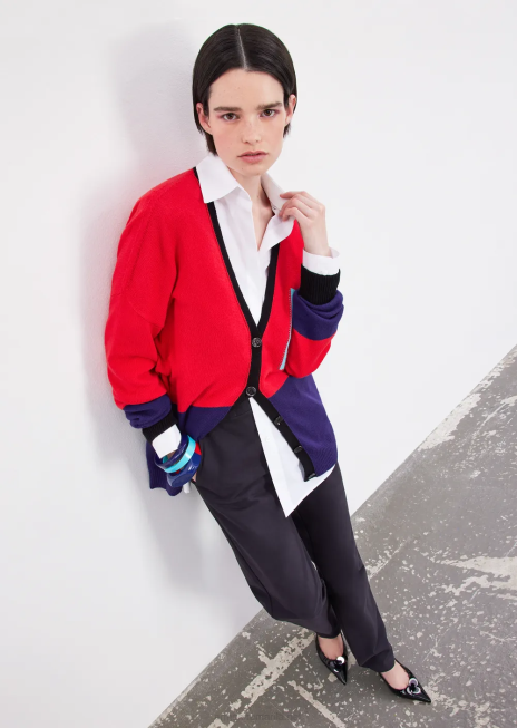 femei R802G289 pantaloni din bumbac lustruit cu carlige Armani albastru marin