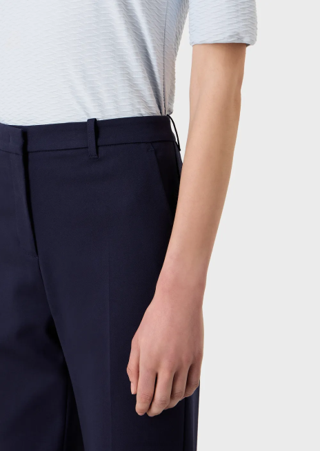 femei R802G290 pantaloni slim din bumbac stretch couture Armani albastru marin