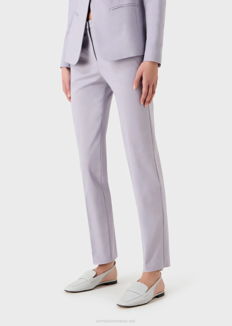 femei R802G292 pantaloni slim din bumbac stretch couture Armani lilla