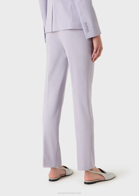 femei R802G292 pantaloni slim din bumbac stretch couture Armani lilla