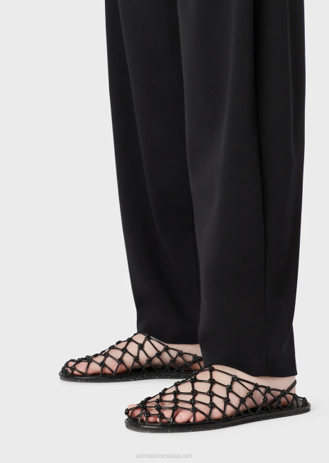 femei R802G293 pantaloni ovale din țesătură cu cusături milano Armani negru