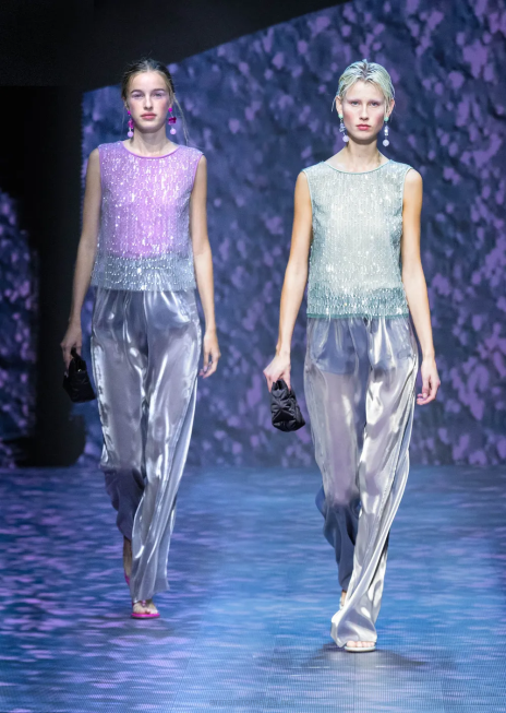 femei R802G296 pantaloni cu șnur din țesătură cu trei lobi Armani