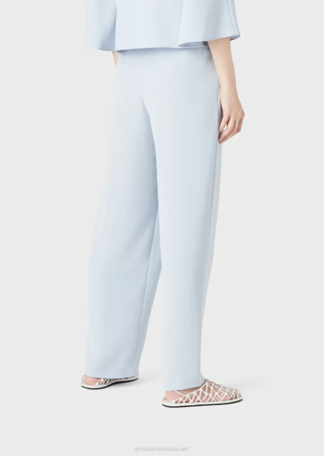 femei R802G301 pantaloni tehnic-cady cu banda elastica in talie Armani azur