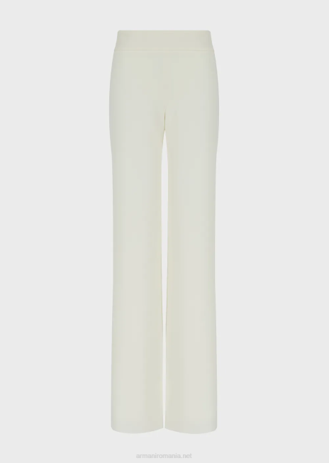 femei R802G303 pantaloni techno cady palazzo Armani alb