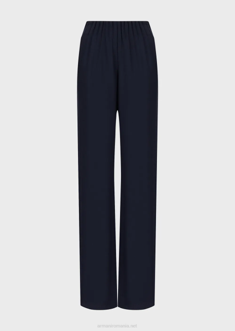 femei R802G310 pantaloni froisse din vascoza cu talie incrusata Armani