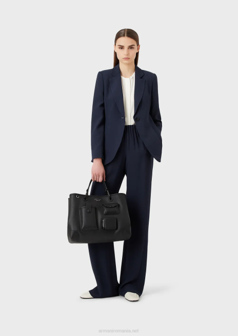 femei R802G310 pantaloni froisse din vascoza cu talie incrusata Armani