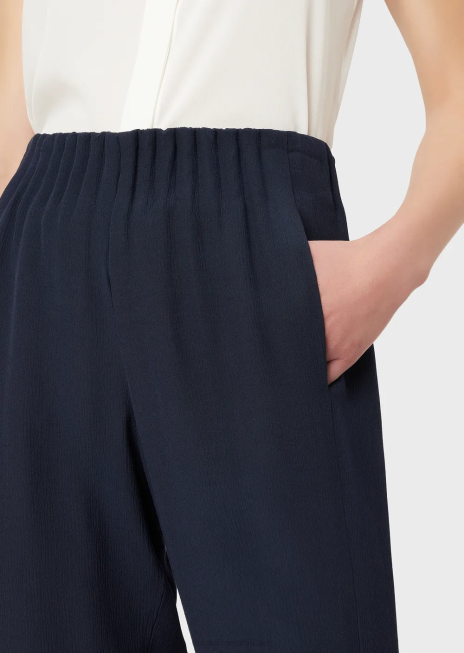 femei R802G310 pantaloni froisse din vascoza cu talie incrusata Armani