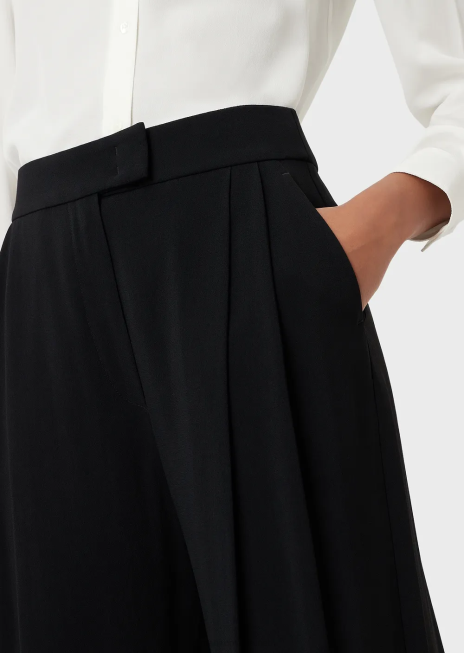 femei R802G311 pantaloni palazzo envers-satin cu darts Armani negru