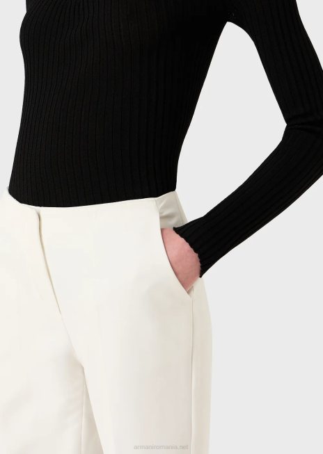 femei R802G314 pantaloni 7/8 din gabardină stretch Armani negru