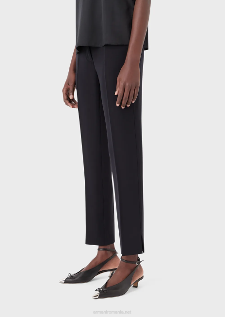 femei R802G316 pantaloni 7/8 evazați în cady tehnic Armani albastru marin