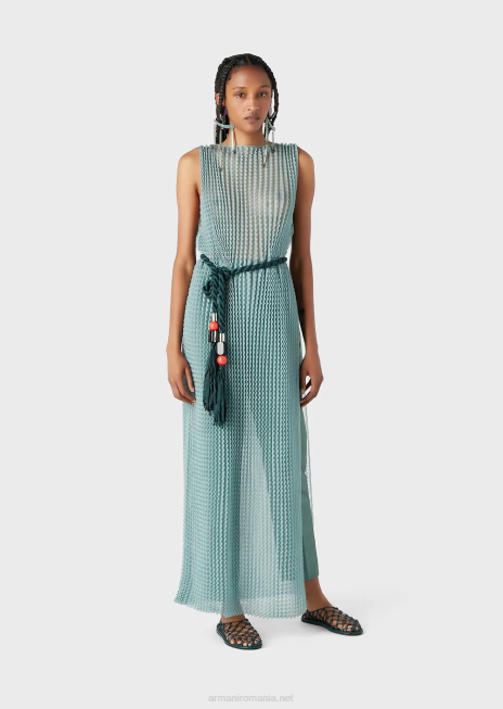 femei R802G318 pantaloni 7/8 cu talie înaltă și cute într-un amestec de mătase shantung Armani