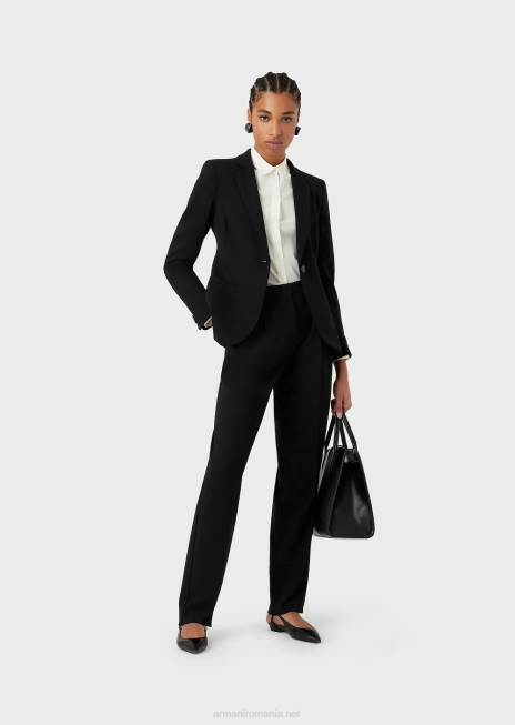 femei R802G319 pantaloni săgeți din lână barathea Armani negru