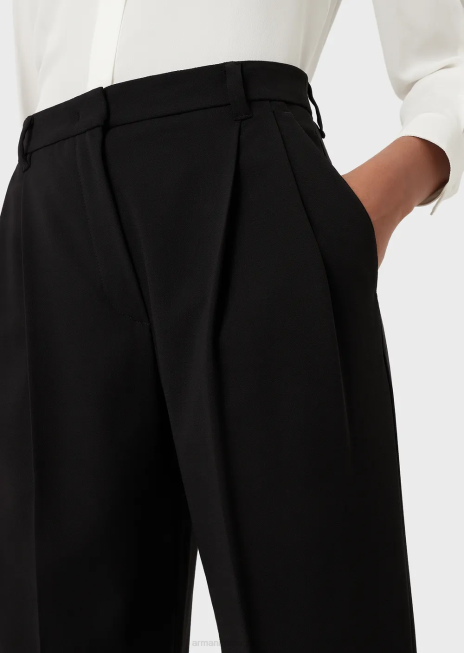 femei R802G319 pantaloni săgeți din lână barathea Armani negru