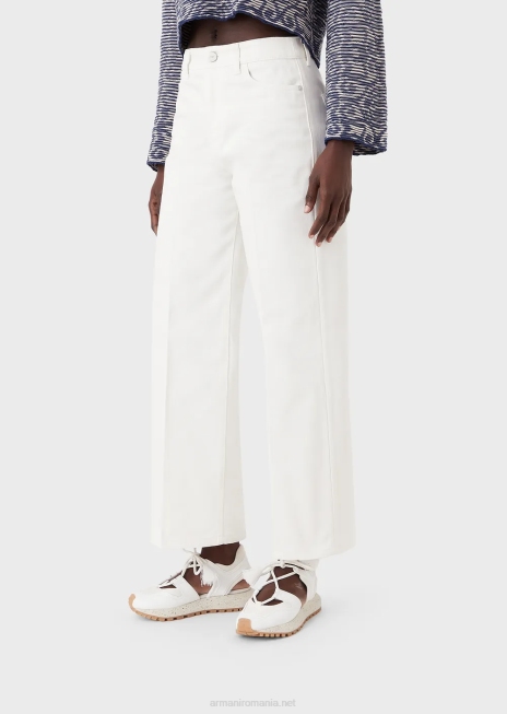 femei R802G397 colecție sustenabilă j33 blugi drepte din taur organic Armani alb ca laptele