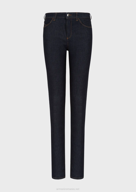 femei R802G399 Blugi skinny j18 cu talie înaltă, din denim confort mercerizat Armani albastru marin