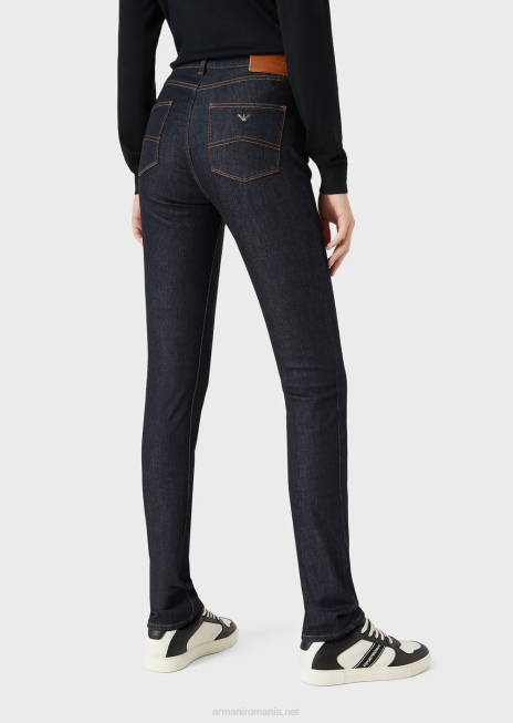 femei R802G399 Blugi skinny j18 cu talie înaltă, din denim confort mercerizat Armani albastru marin